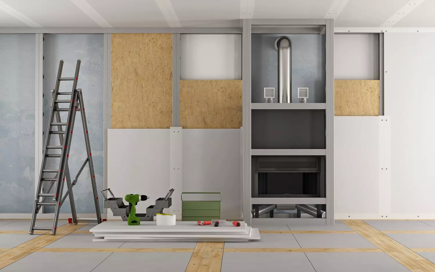 tabiques de pladur Instalación eléctrica para tiendas y locales