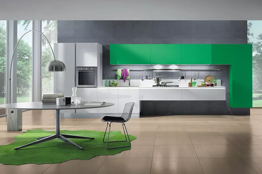 cocina mimimalista verde